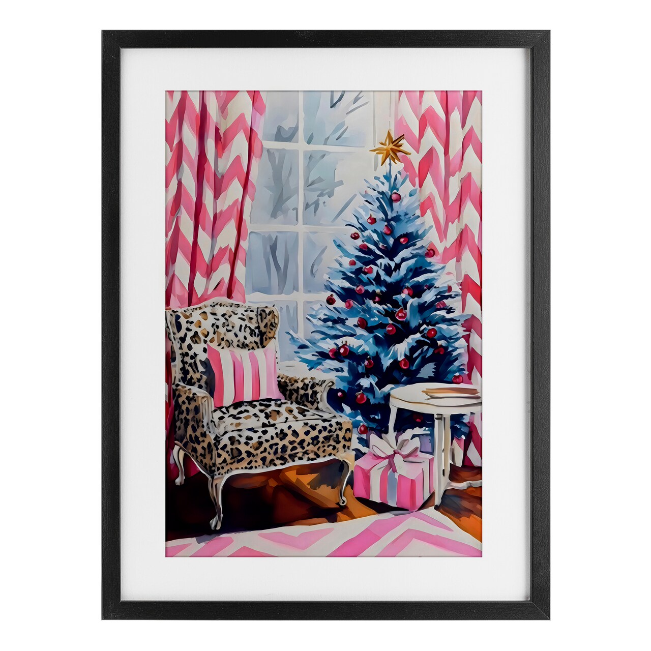 Stupell Industries Trendy Glam Christmas Framed Print Under Glass, design by Arlington Prints